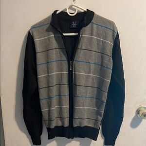 Men's Gray and Black Sweater‎ with Blue Accents